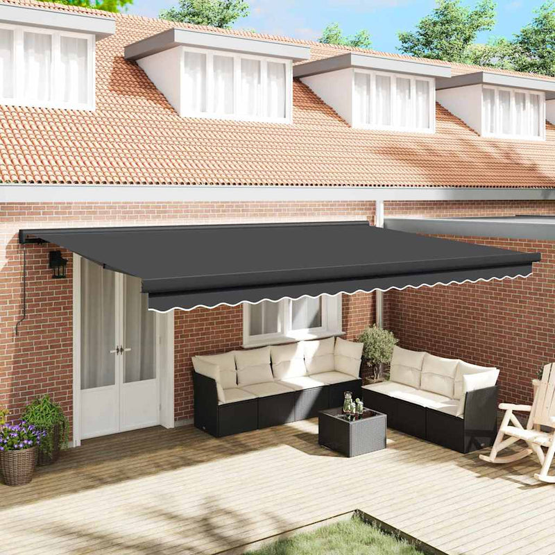 vidaXL Behúzható napellenző Antracit 500 ×300 cm Szövet és Fém