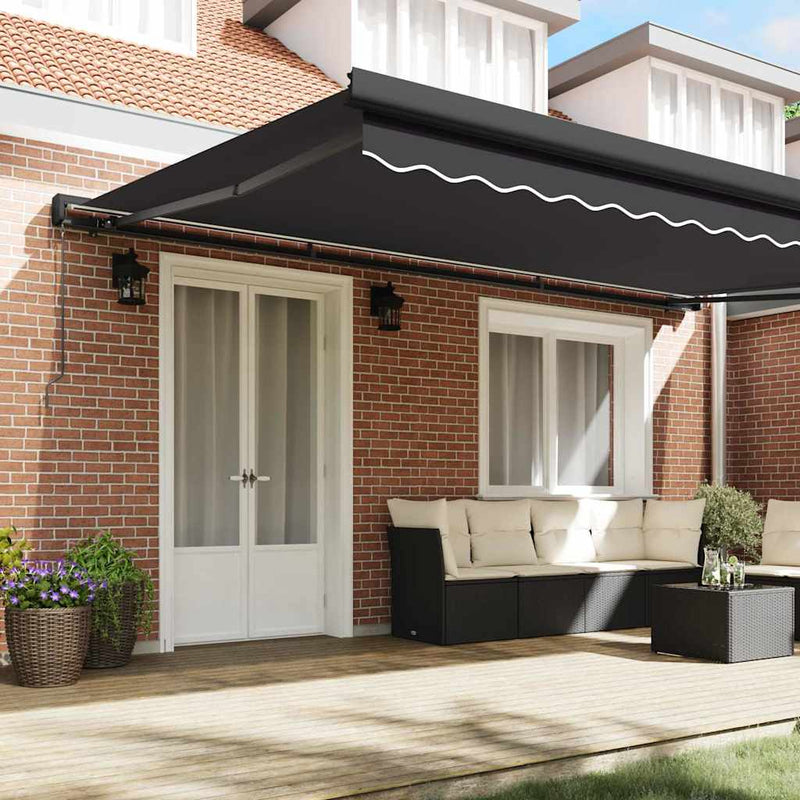 vidaXL Behúzható napellenző Antracit 500 ×300 cm Szövet és Fém