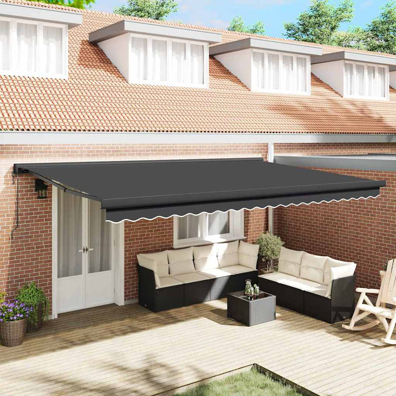 vidaXL Behúzható napellenző Antracit 500 × 300 cm Szövet, Fém