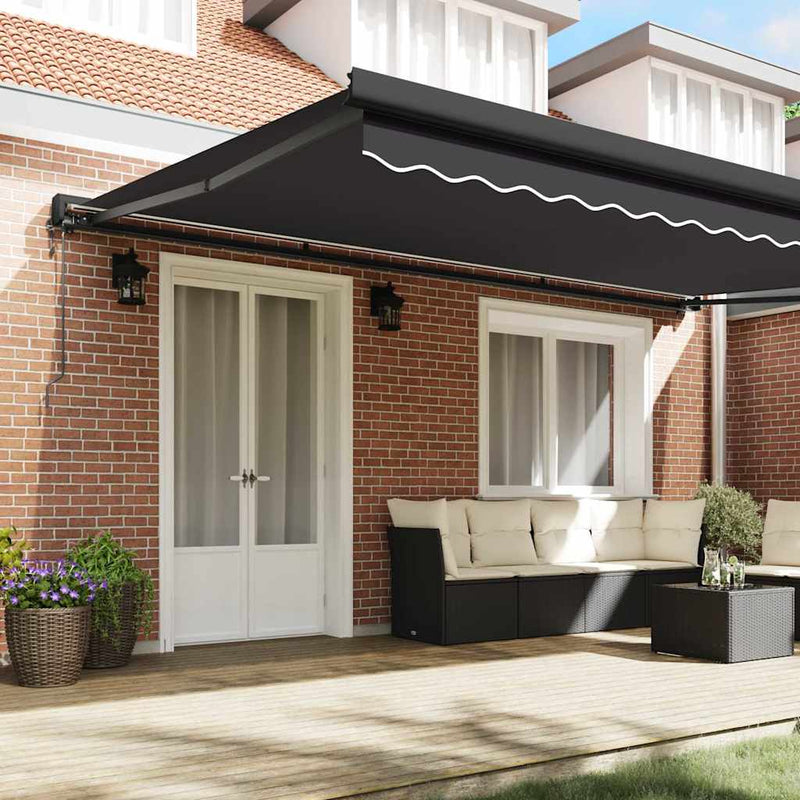 vidaXL Behúzható napellenző Antracit 500 × 300 cm Szövet, Fém