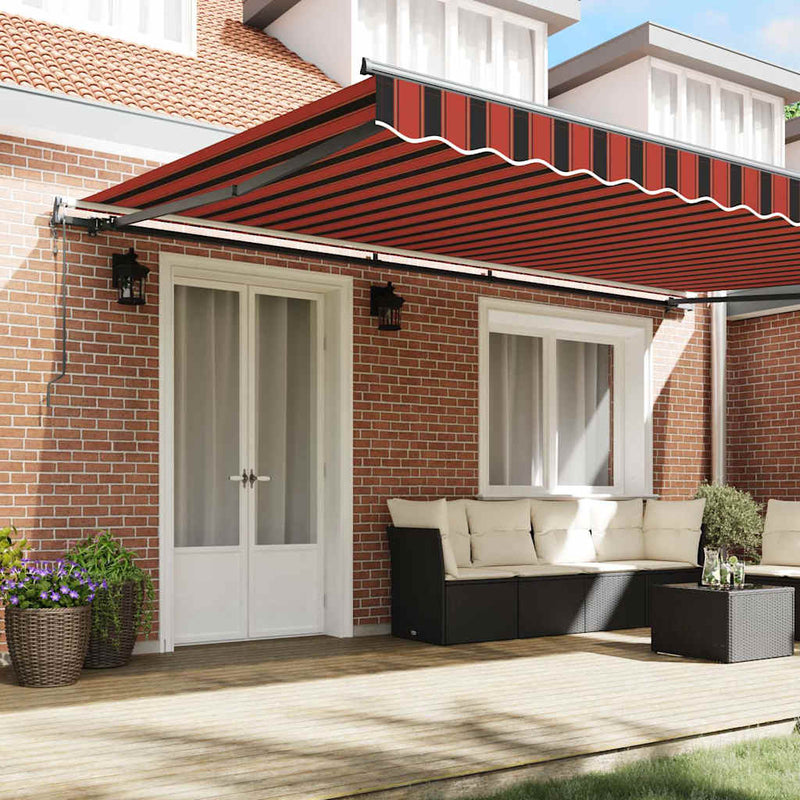 vidaXL Behúzható napellenző narancssárga és barna 500 × 300 cm szövet
