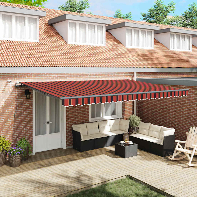 vidaXL Behúzható napellenző narancssárga és barna 500 × 300 cm szövet