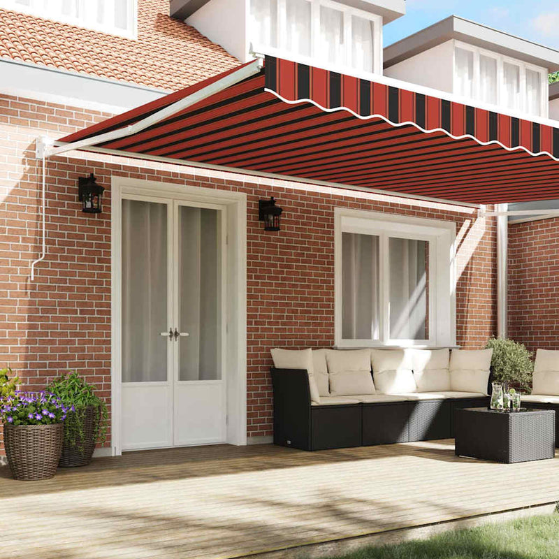 vidaXL Behúzható napellenző Narancs és Barna 500 × 300 cm