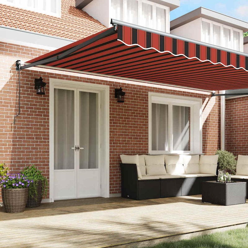 vidaXL Behúzható napellenző Narancs és Barna 500 × 300 cm