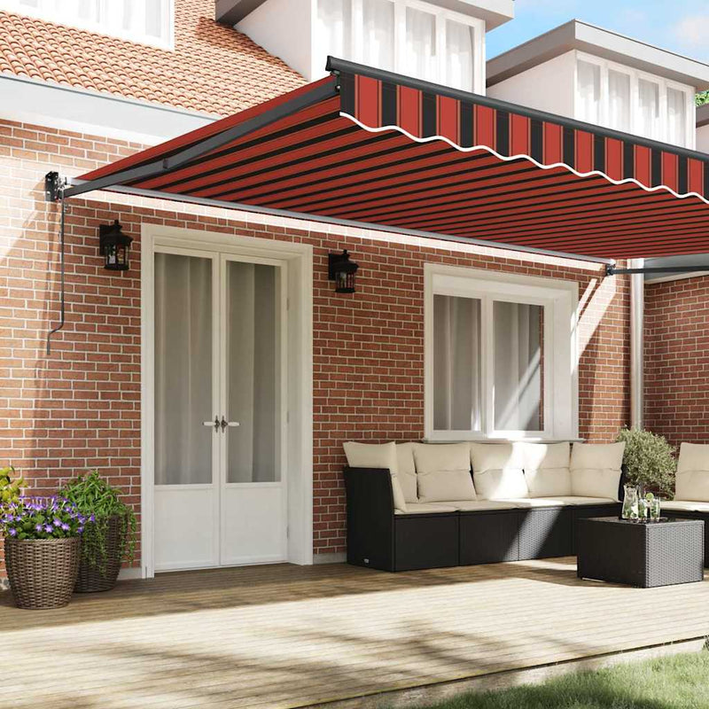 vidaXL Behúzható napellenző Narancs és Barna 500 × 300 cm