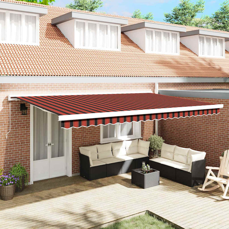 vidaXL Behúzható napellenző Narancs és Barna 500 ×300 cm Szövet és Fém
