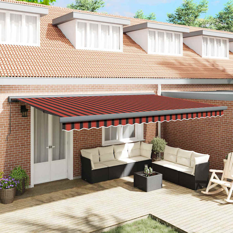 vidaXL Behúzható napellenző Narancs és Barna 500 ×300 cm Szövet és Fém