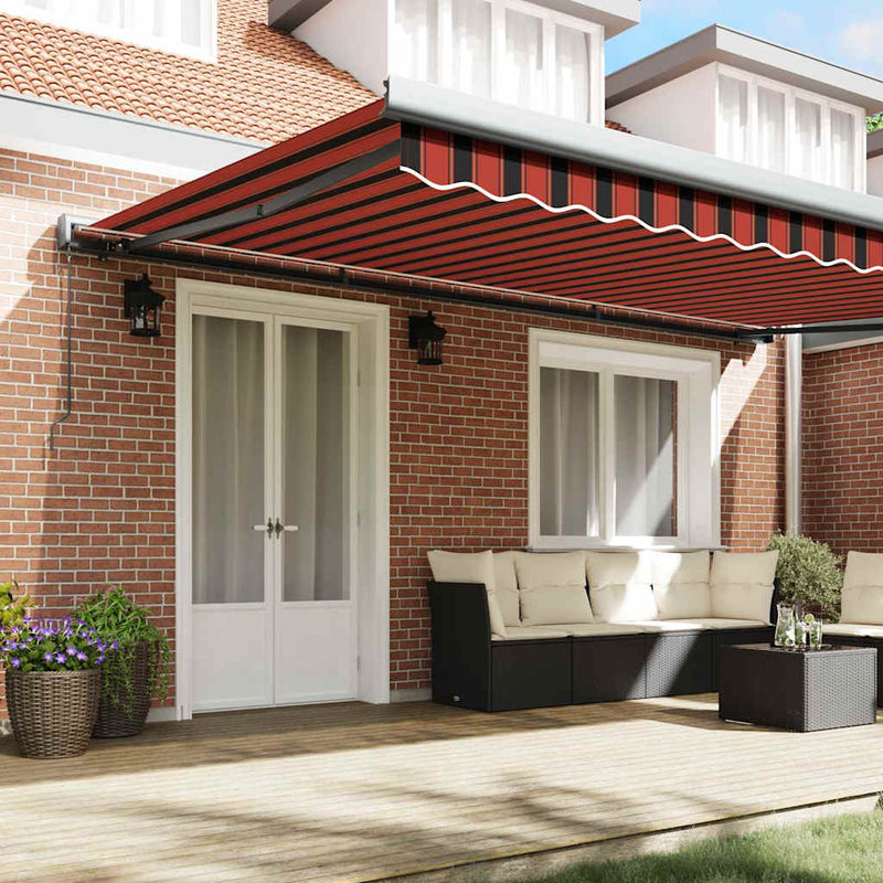 vidaXL Behúzható napellenző Narancs és Barna 500 ×300 cm Szövet és Fém