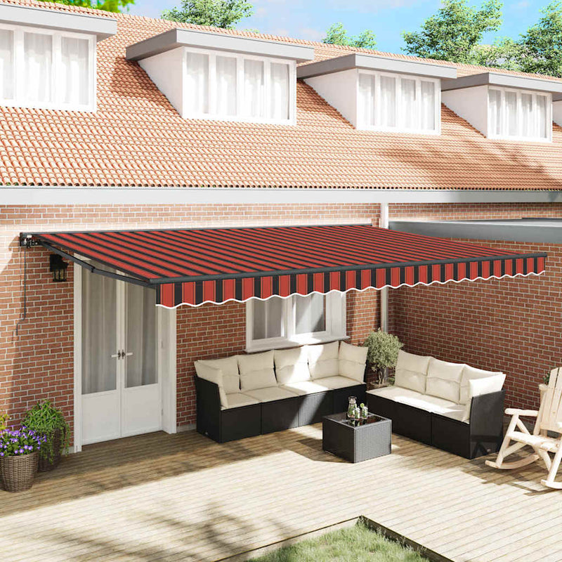 vidaXL Behúzható napellenző Narancs és Barna 500x300 cm szövet