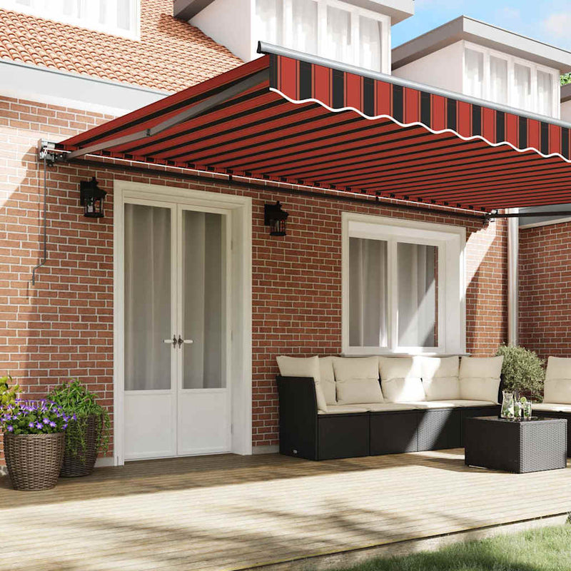 vidaXL Behúzható napellenző Narancs és Barna 500x300 cm szövet