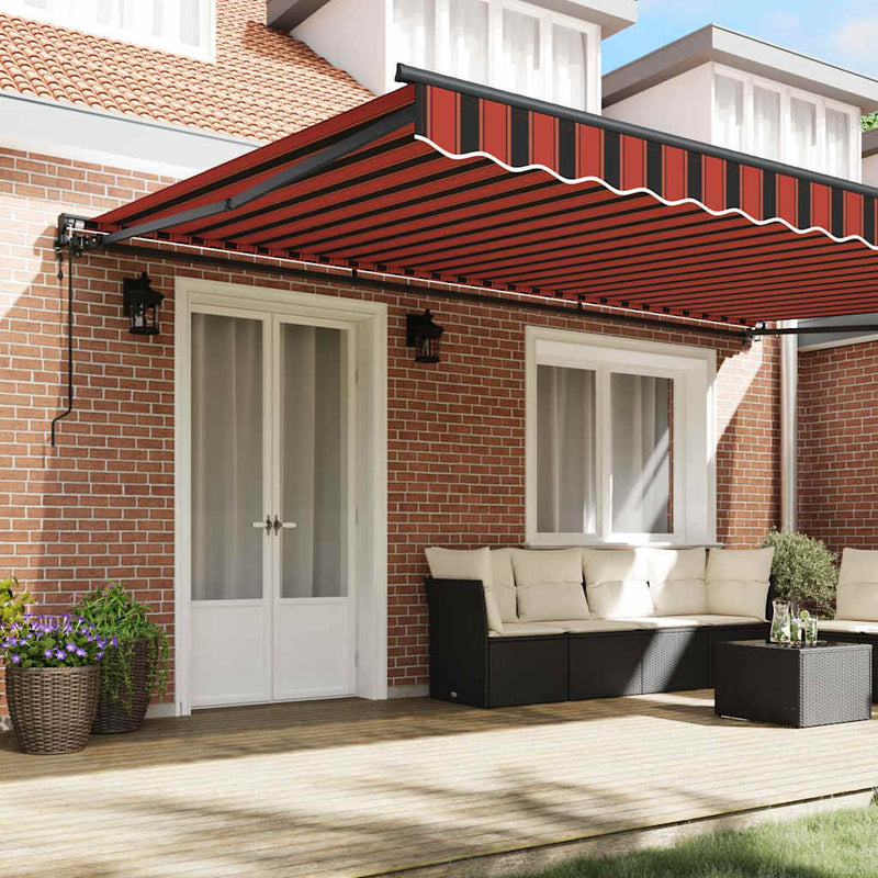 vidaXL Behúzható napellenző Narancs és Barna 500x300 cm szövet