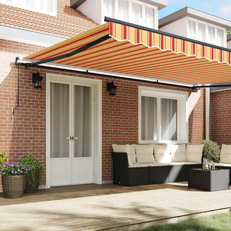 vidaXL Behúzható napellenző sárga és narancssárga 500 × 300 cm szövet