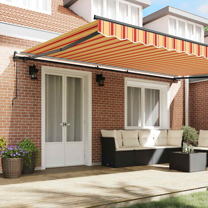 vidaXL Behúzható napellenző sárga és narancssárga 500 × 300 cm szövet