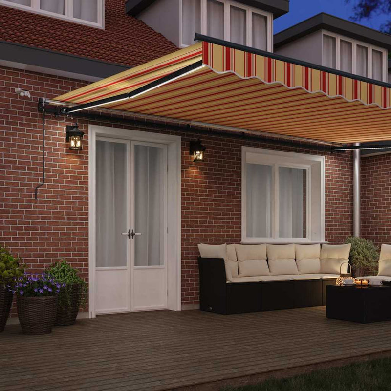 vidaXL Behúzható napellenző sárga és narancssárga 500 × 300 cm szövet