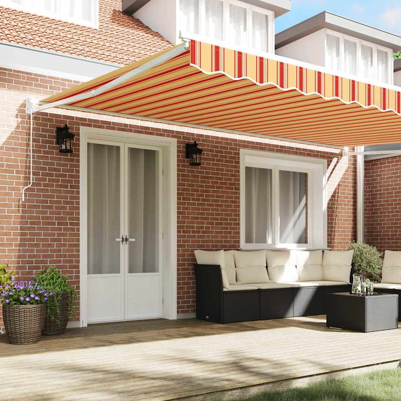 vidaXL Behúzható napellenző Sárga és narancs 500 × 300 cm