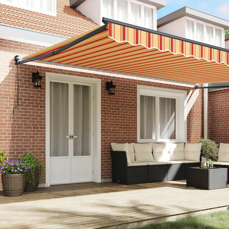 vidaXL Behúzható napellenző Sárga és narancs 500 × 300 cm