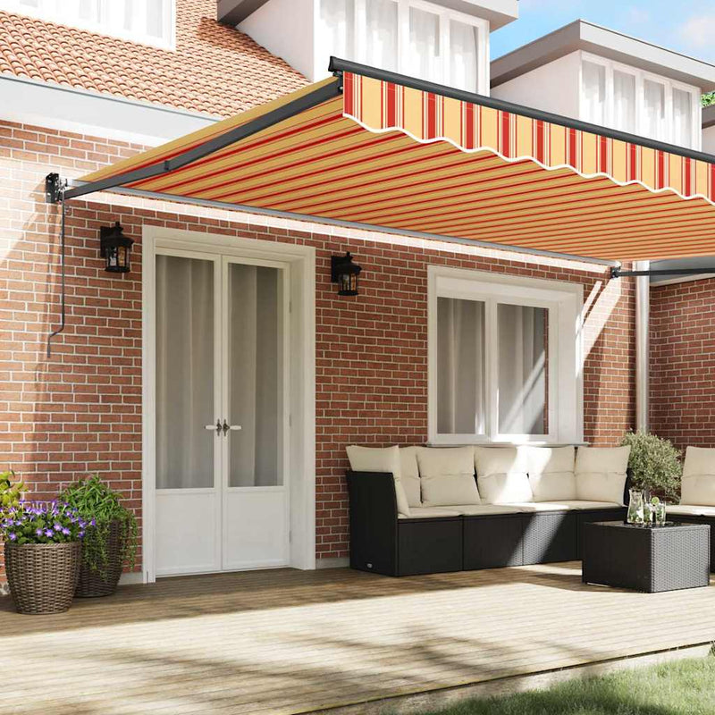 vidaXL Behúzható napellenző Krém 500 × 300 cm Szövet és Fém