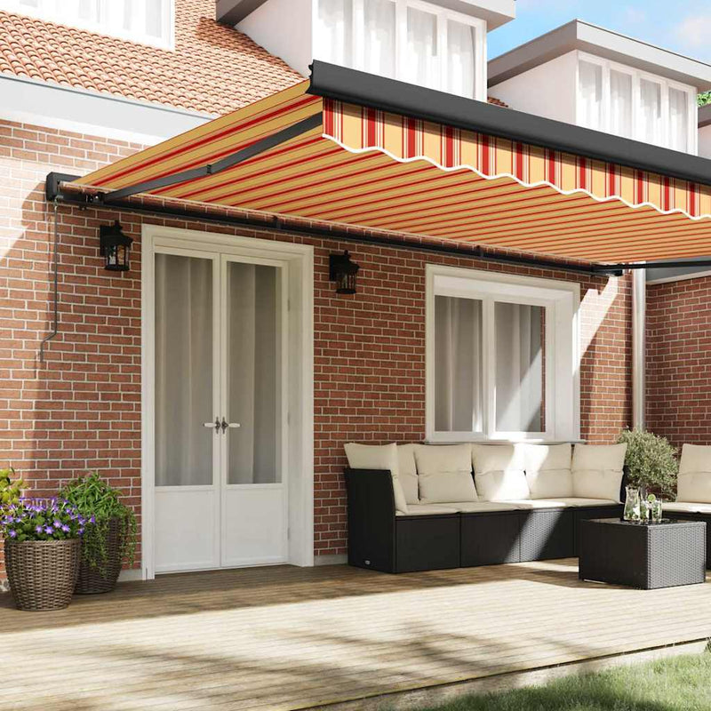 vidaXL Behúzható napellenző Sárga és narancs 500 ×300 cm Szövet és Fém