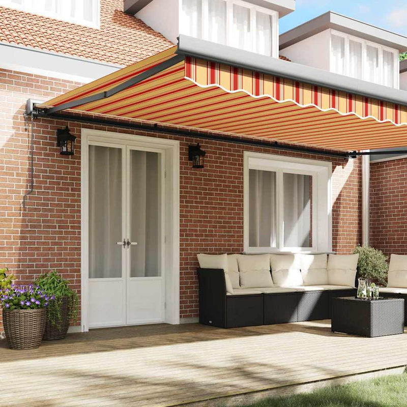 vidaXL Behúzható napellenző sárga és narancssárga 500 × 300 cm