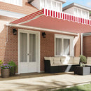 vidaXL Napernyő Piros és Fehér 500 x 300 x 165 cm Poliészter és fém