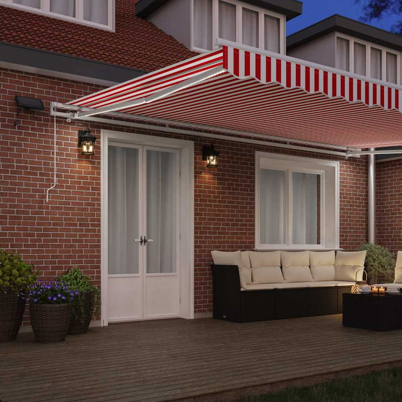 vidaXL Behúzható napellenző tartalmaz 500 × 300 cm Piros és fehér