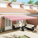 vidaXL Napernyő Piros és Fehér 500 x 300 x 165 cm Poliészter és fém