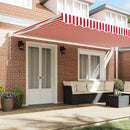 vidaXL Napernyő Piros és Fehér 500 x 300 x 165 cm Poliészter és fém