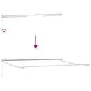vidaXL Napernyő Piros és Fehér 500 x 300 x 165 cm Poliészter és fém