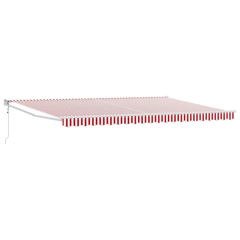 vidaXL Behúzható napellenző Piros és Fehér 500 × 300 cm Szövet és Fém