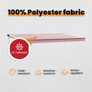 vidaXL Napernyő Piros és Fehér 500 x 300 x 165 cm Poliészter és fém