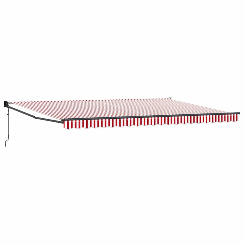 vidaXL Behúzható napellenző Piros és Fehér 500 × 300 cm Szövet és Fém