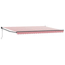 vidaXL Napernyő Piros és Fehér 500 x 300 x 165 cm Poliészter és fém