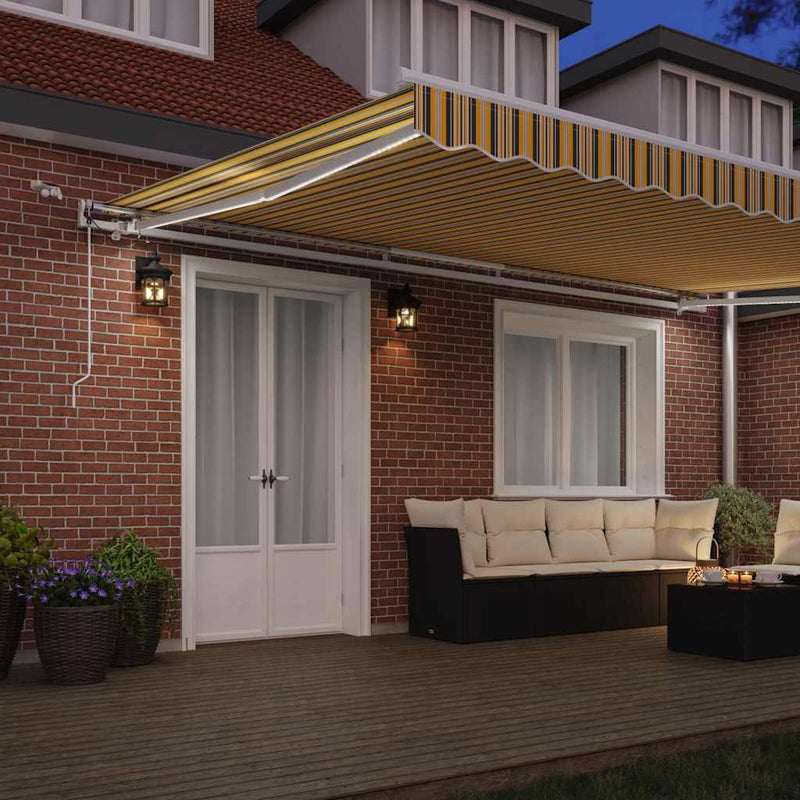 vidaXL Behúzható napellenző Sokszínű 500 × 300 cm Szövet és Fém