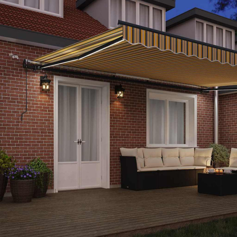 vidaXL Behúzható napellenző tartalmaz Sokszínű 500 × 300 cm szövet