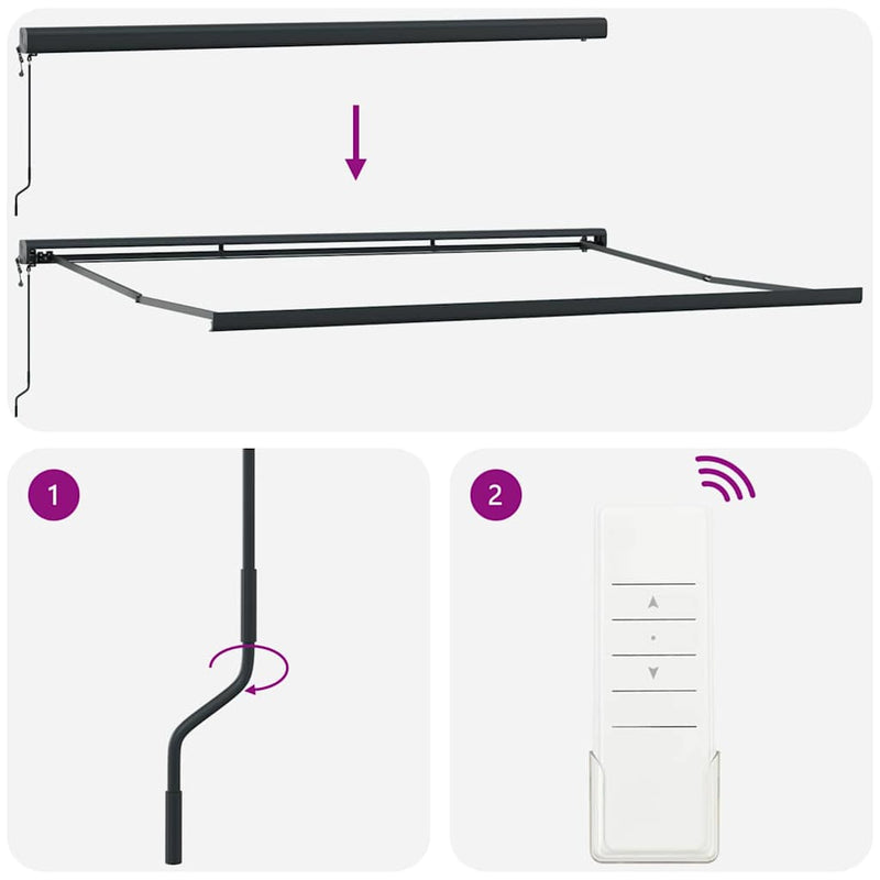 vidaXL Behúzható napellenző Sokszínű 500 × 300 cm Szövet, Fém