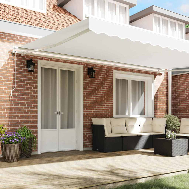 vidaXL Behúzható napellenző 500 × 300 cm Fehér