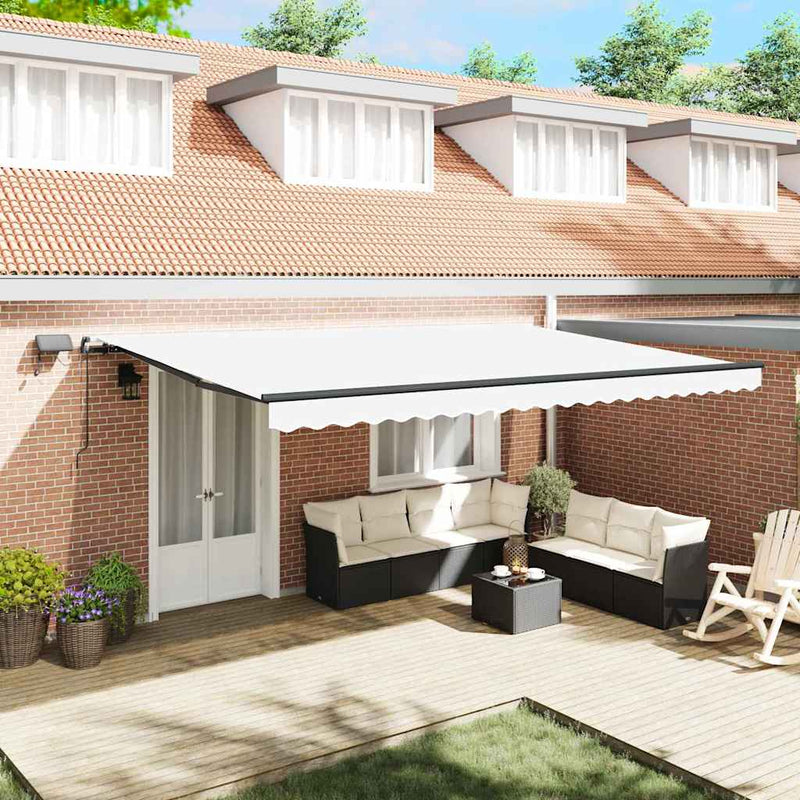 vidaXL Behúzható napellenző Fehér 500 × 300 cm szövet