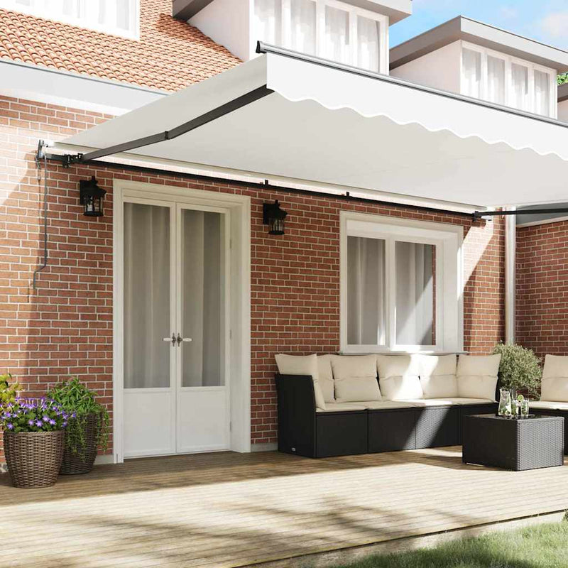 vidaXL Behúzható napellenző Fehér 500 × 300 cm szövet