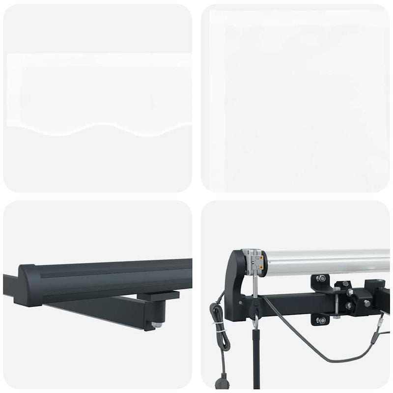 vidaXL Behúzható napellenző with Fehér 500 × 300 cm szövet