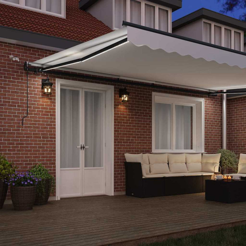 vidaXL Behúzható napellenző with Fehér 500 × 300 cm szövet