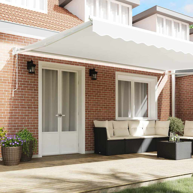 vidaXL Behúzható napellenző Fehér 500 × 300 cm Szövet és Fém