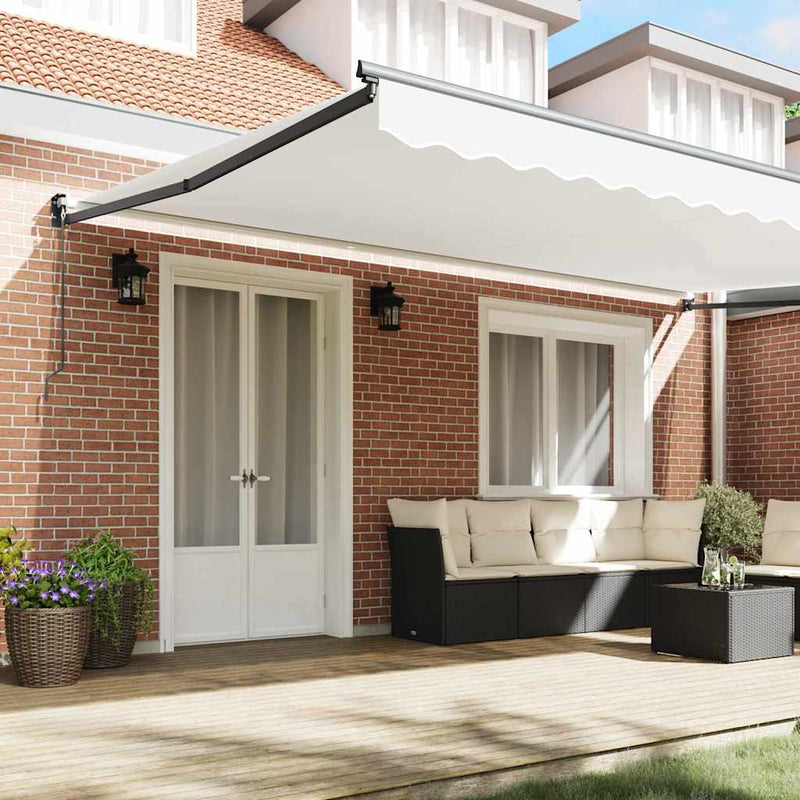 vidaXL Behúzható napellenző Fehér 500 × 300 cm Szövet és Fém