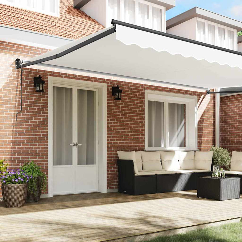 vidaXL Behúzható napellenző Fehér 500 × 300 cm Szövet és Fém