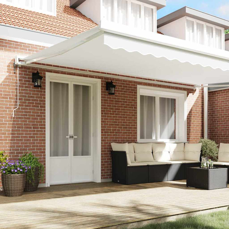 vidaXL Behúzható napellenző Fehér 500 × 300 cm Szövet, Fém