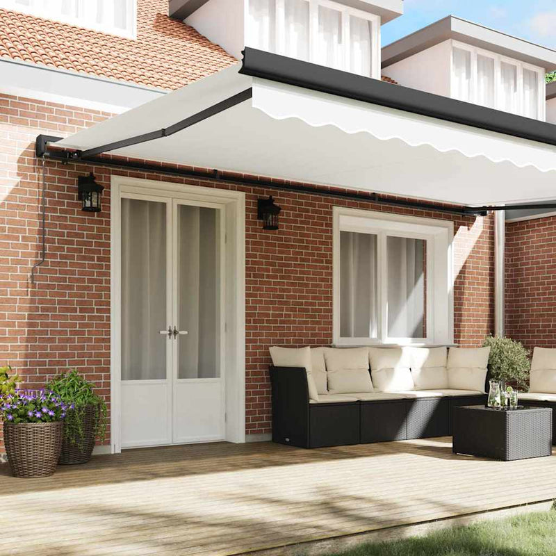 vidaXL Behúzható napellenző Fehér 500 ×300 cm Szövet és Fém