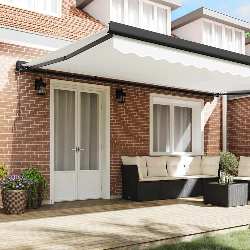 vidaXL Behúzható napellenző Fehér 500 × 300 cm Szövet, Fém