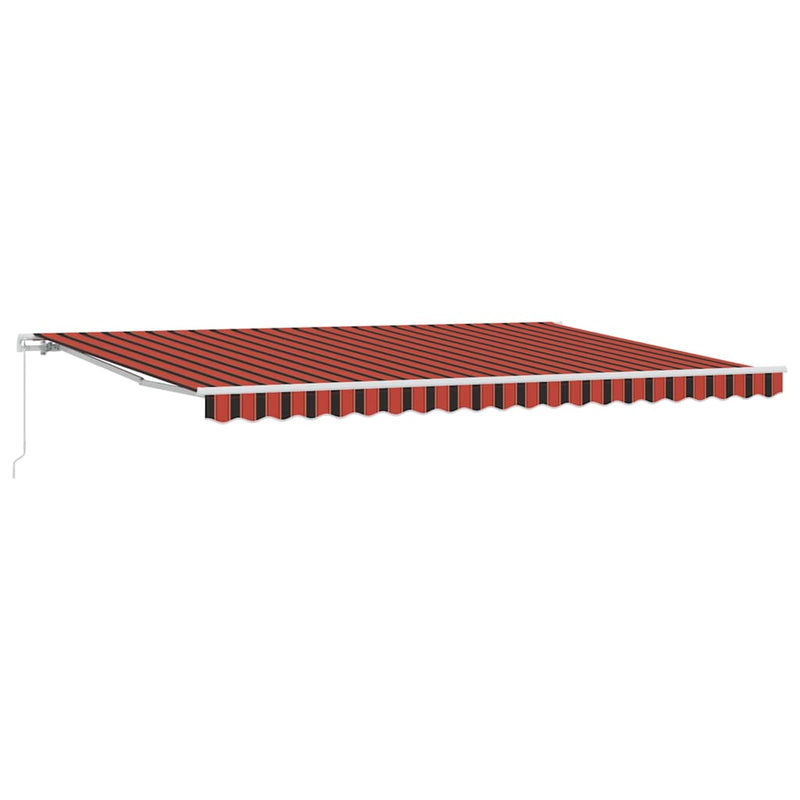 vidaXL Behúzható napellenző Csíkos Narancs és Barna 500 × 300 cm