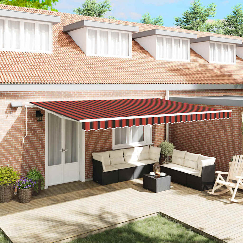vidaXL Behúzható napellenző 500 × 350 cm narancssárga és barna