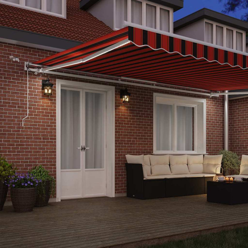 vidaXL Behúzható napellenző Narancs és Barna 500 × 350 cm
