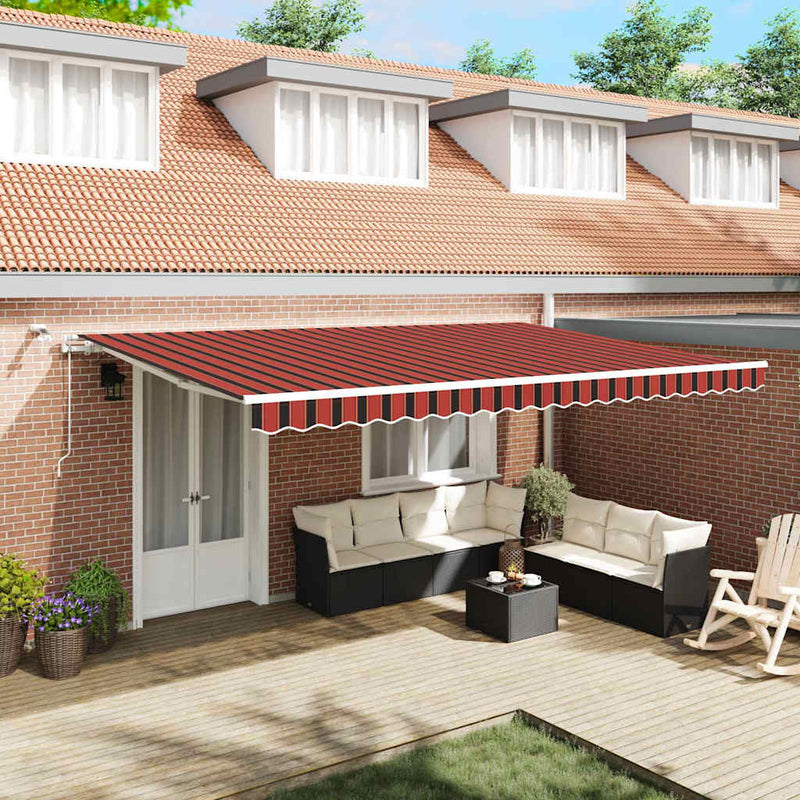 vidaXL Behúzható napellenző Narancs és Barna 500 × 350 cm